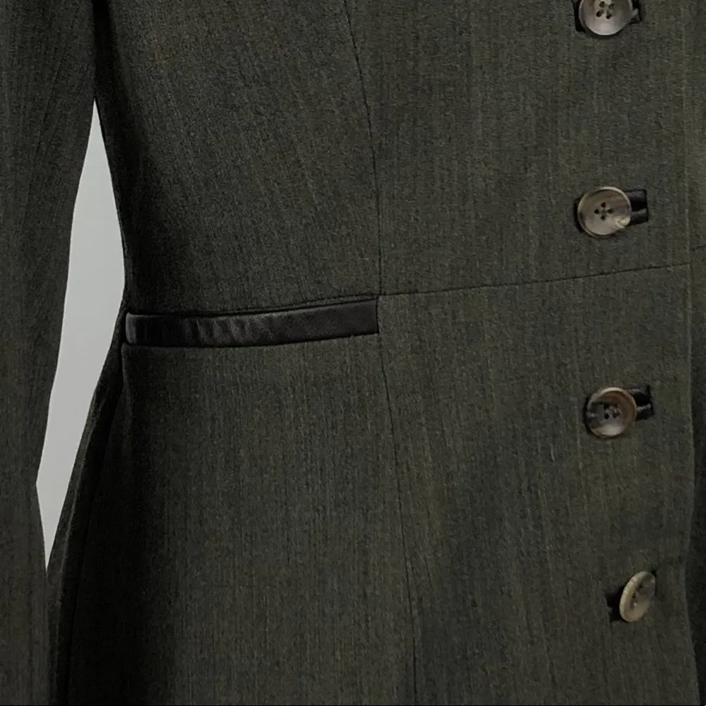 Vintage Jenne Maag Equestrian Wool Blend Blazer with Leather Trim Small - Image 6