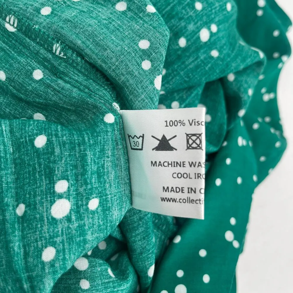 MODCLOTH X COLLECTIF Jumpsuit Size 2 Green Dots Retro Pinup Away You Go Vintage - Image 13