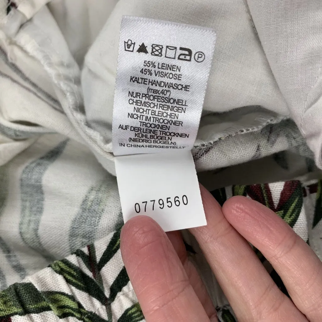 Joie Palm Print Linen Blend Wide Leg Cropped Pant 4 - Image 6