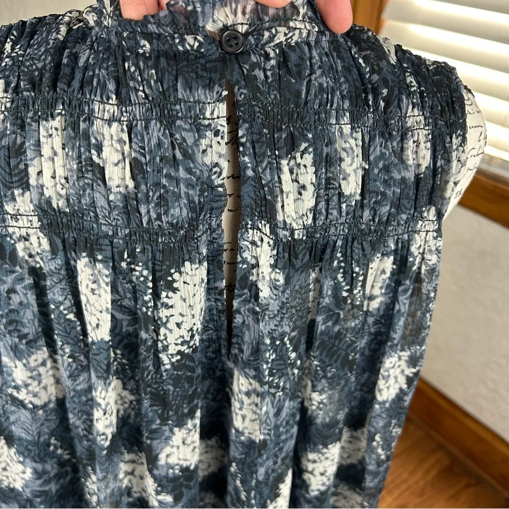 Joie | Baltic Print Navy Chiffon Sleeveless Midi Dress Size L NWT - Image 14