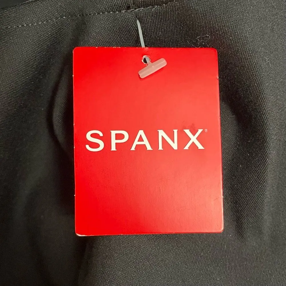 NWT Spanx Perfect Sleeveless Jumpsuit Black Medium Ponte Flare Leg Core Shaping - Image 13