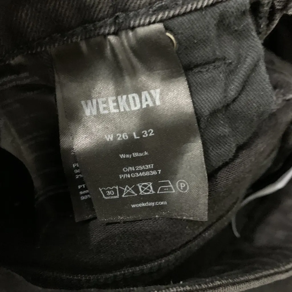 Weekday Skinny Jeans 26x32 Black High Rise Modern Minimalist Streetwear - Image 7