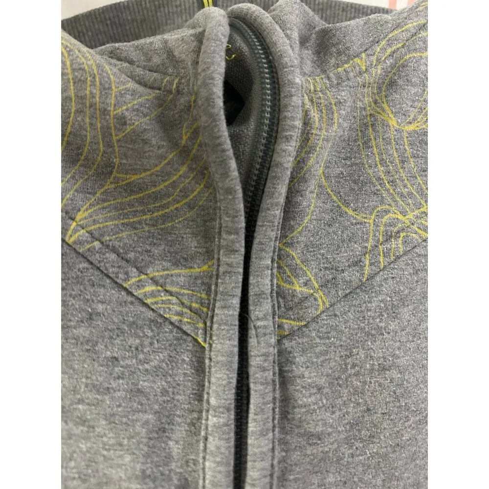 Lululemon Scuba Cotton Full Zip Up Hooded Jacket Grey Yellow Floral Size Small 6 - Image 14