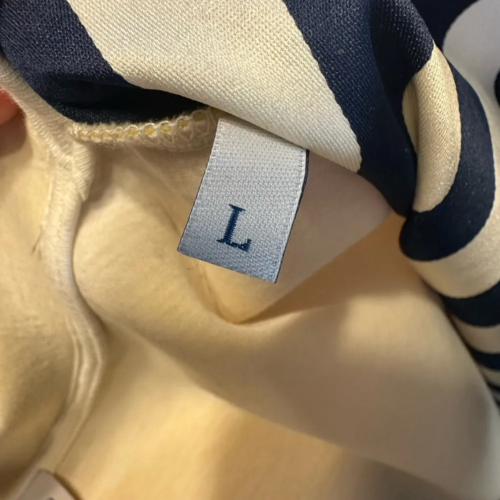 MINT🌟Moncler Maglia Girocollo Round Neck Jumper Blouse Striped Blue Cream Large - Image 9