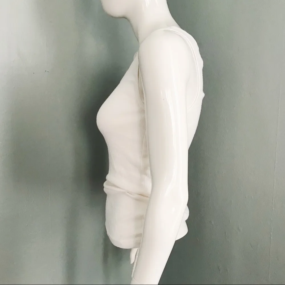 Y2K Ribbed Graphic Tank Top | Size S White - Image 6