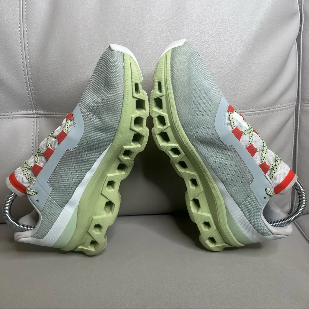 On Cloudmonster Glacier Grey Meadow Athletic Running Shoes Women’s Size 9.5 Green - Image 6