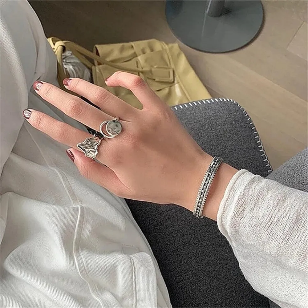 Solid Engraved Star Bracelet | 925‎ Sterling Silver - Image 10