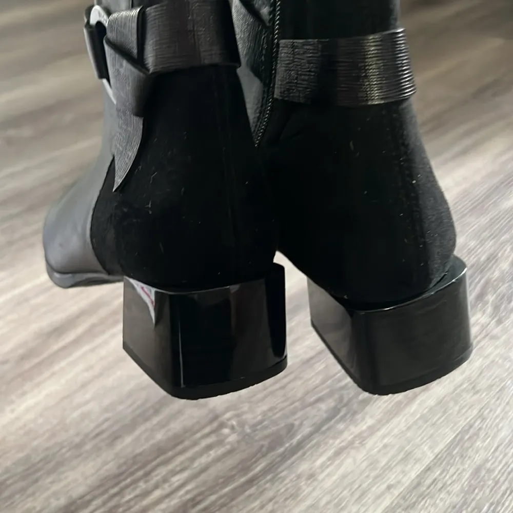 Hispanitas Women’s Black Leather Suede Tall Boot Riding Boots with Stretch 36 Size 5 - Image 7