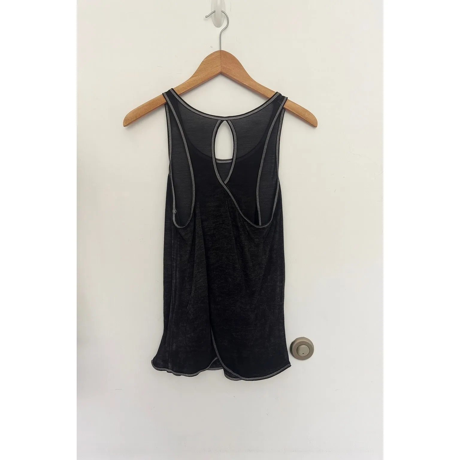 Mossimo Black Draped Open Back Tank Top Size S - Image 2