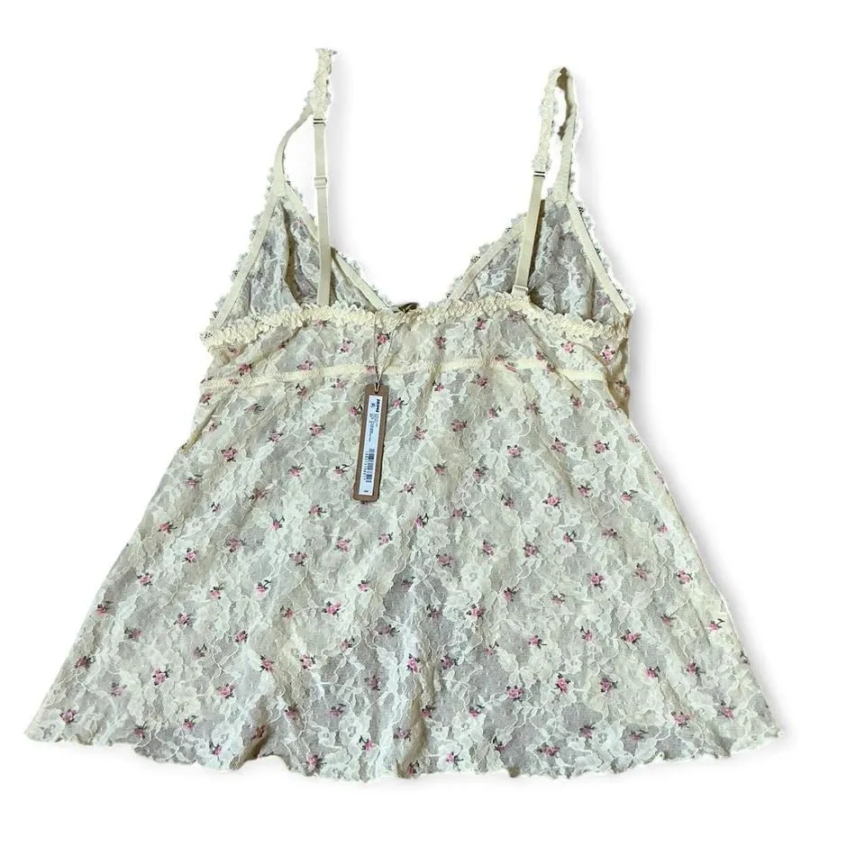 NWT SKIMS Stretch Lace Babydoll Stretch Butter Rosebud Print XL Cottagecore - Image 2