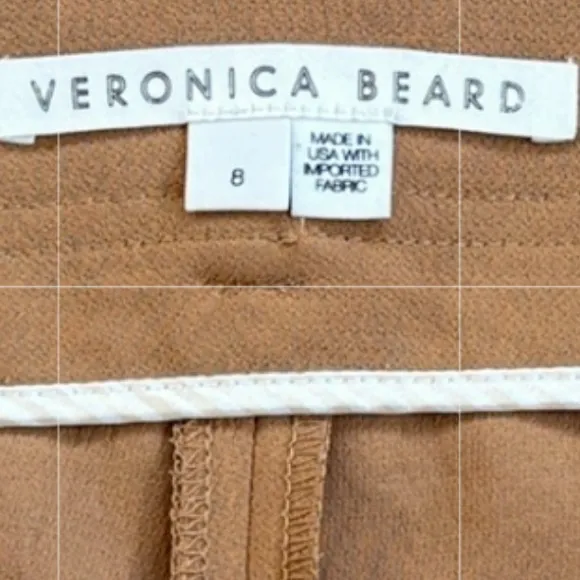Veronica Beard Cropped Snap Ankle Pants Tan Size 8 - Image 8