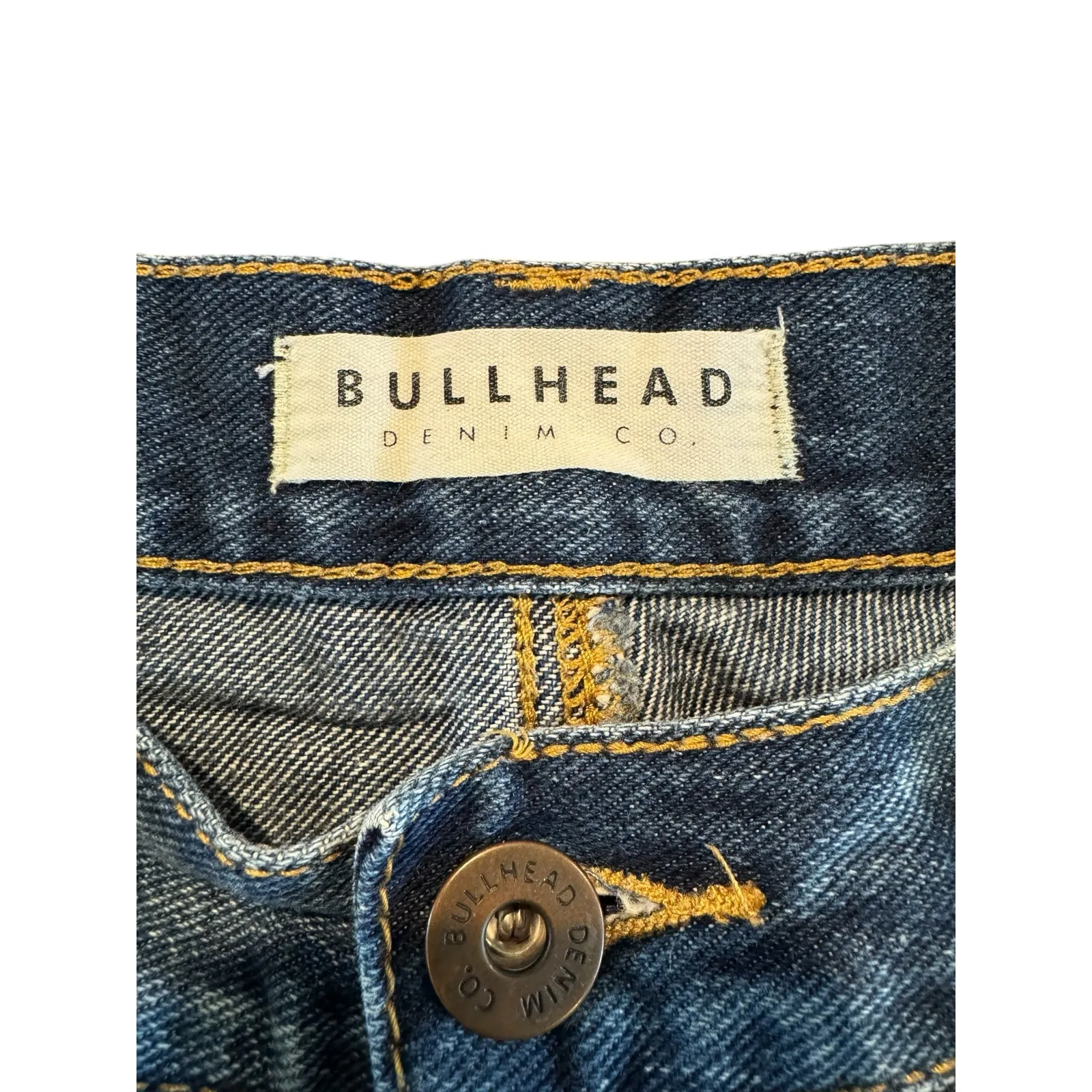 Bullhead Slouchy Jean Shorts Size 9 Frayed Hem Distressed Cutoff High Rise Denim Blue - Image 5