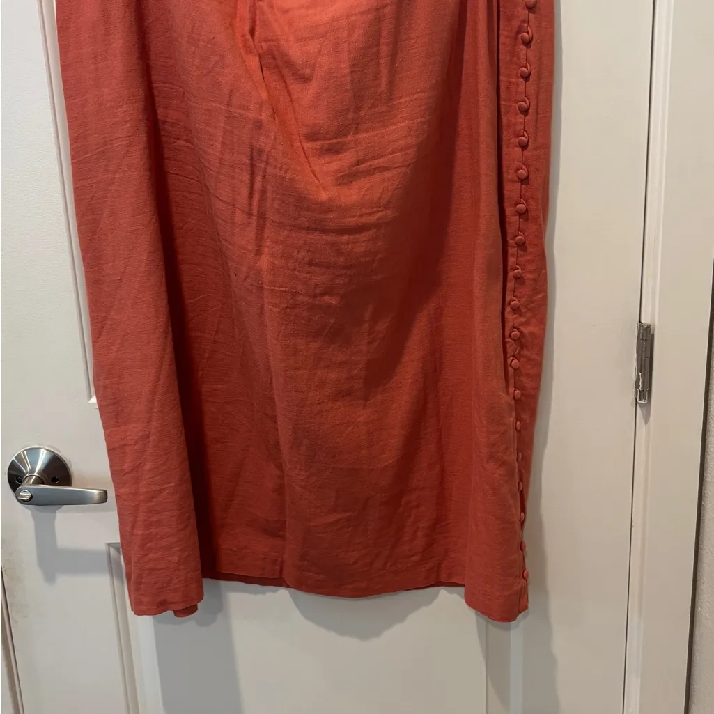 Madewell Coral Midi Skirt with Slit - Image 3