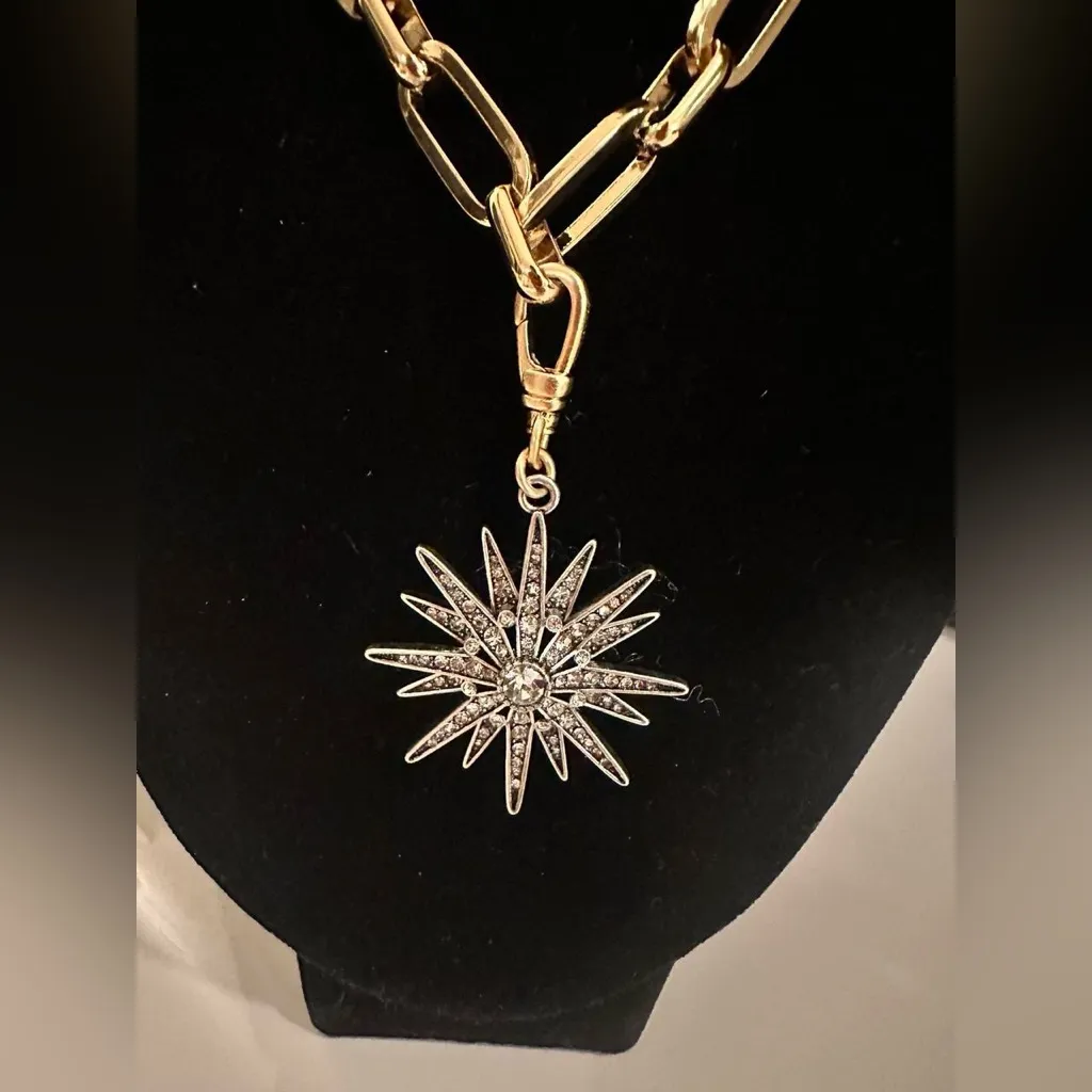 Lulu Frost Plaza Edge Link Necklace + Radiant Star Charm NWT – Retail $295 Gold - Image 3