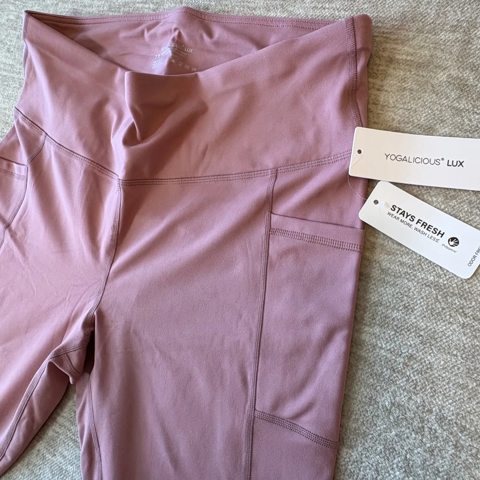 NWT Yogalicious Lux Leggings 1X Athleisure Workout Compression Pockets - Image 3