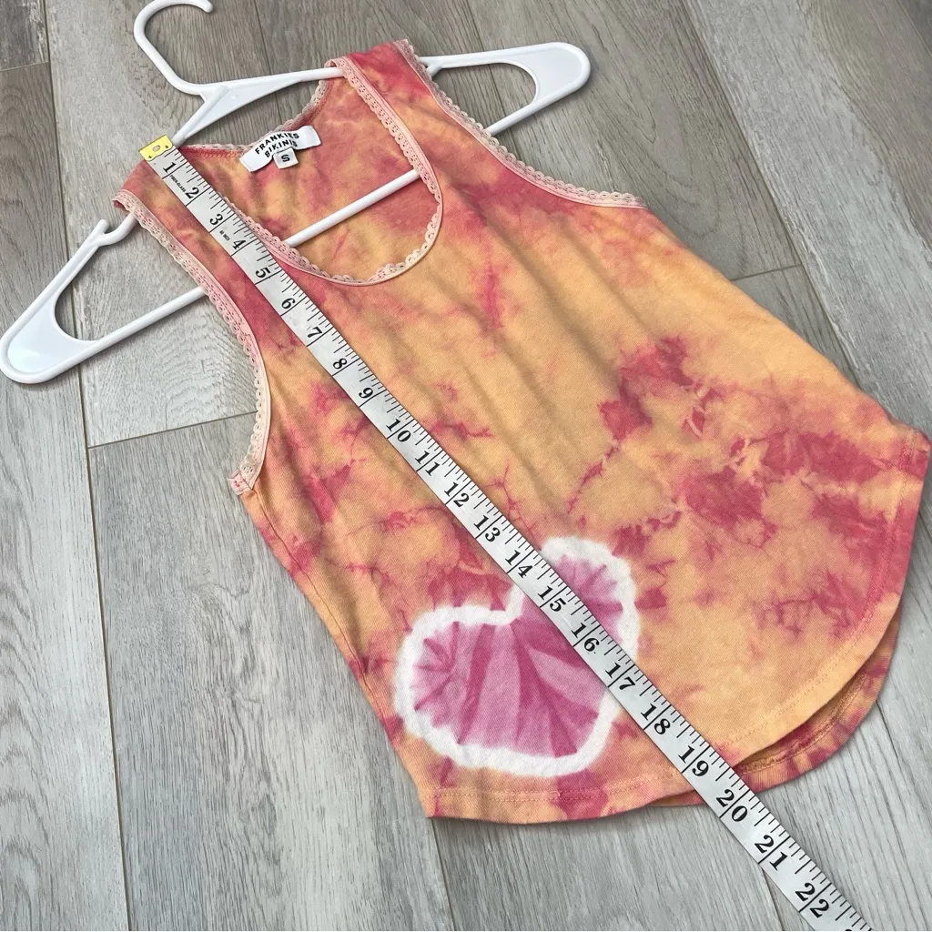 Frankies Bikinis Tank Top tie dye sherbert heart womens Orange (small) casual - Image 5