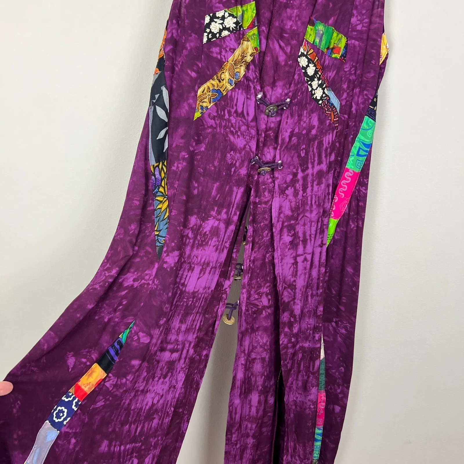 Nativewear Designs Duster Vest Women Medium Purple Tie Dye Boho Patchwork Unique - Image 15
