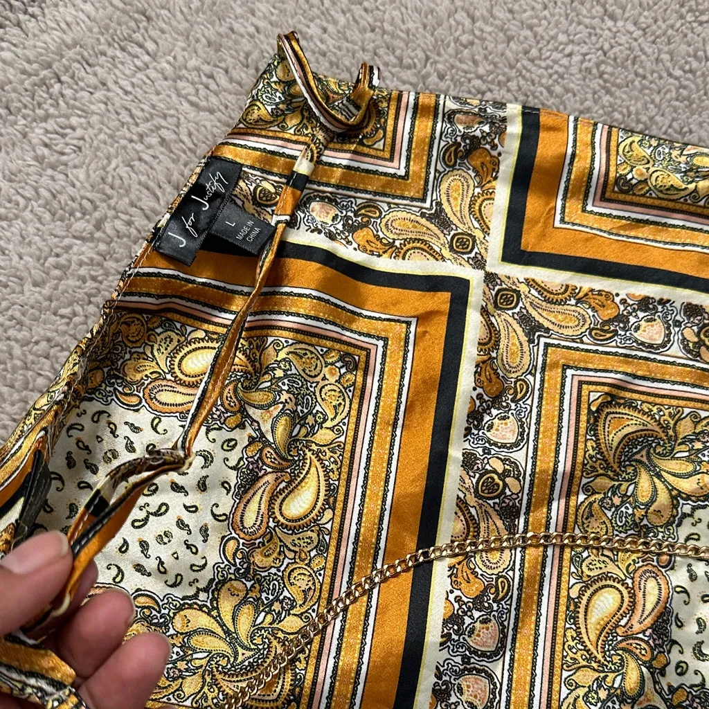 Elegant Gold and Brown Women's handkerchief Top - Image 3