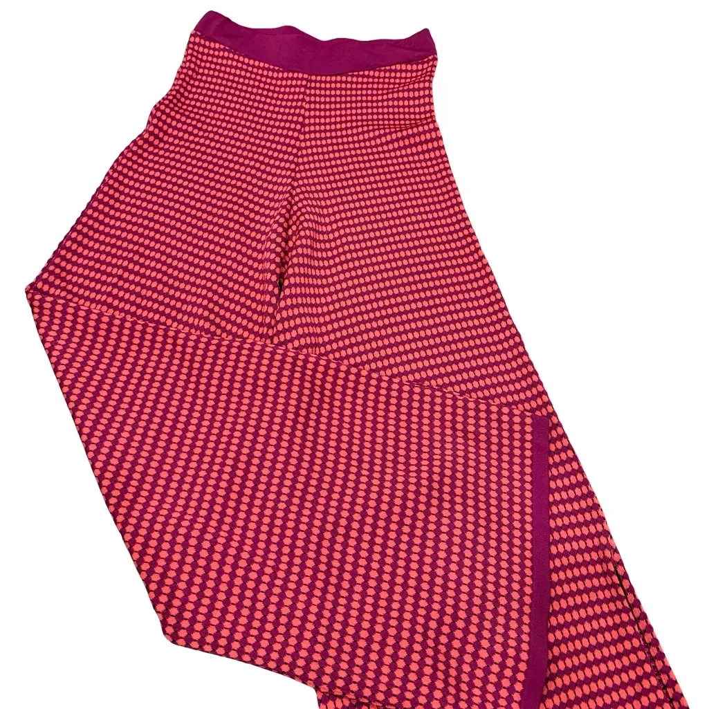 🌟 Zara Knit High-Waist Two-Tone Flared Pants Red & Purple Stretchy | Size Small - Image 7