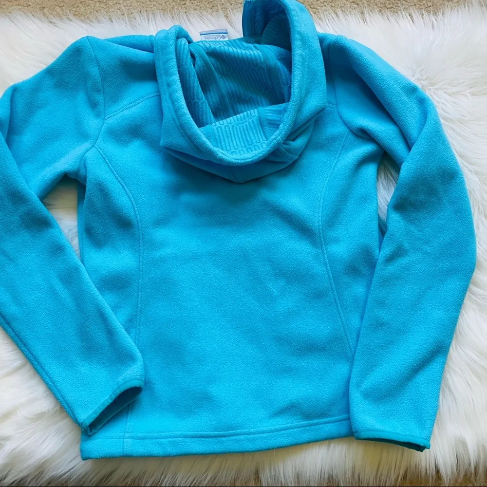 Columbia Women's Thermal Coil Zip-Up Hooded Fleece Jacket Turquoise size XS - Image 6