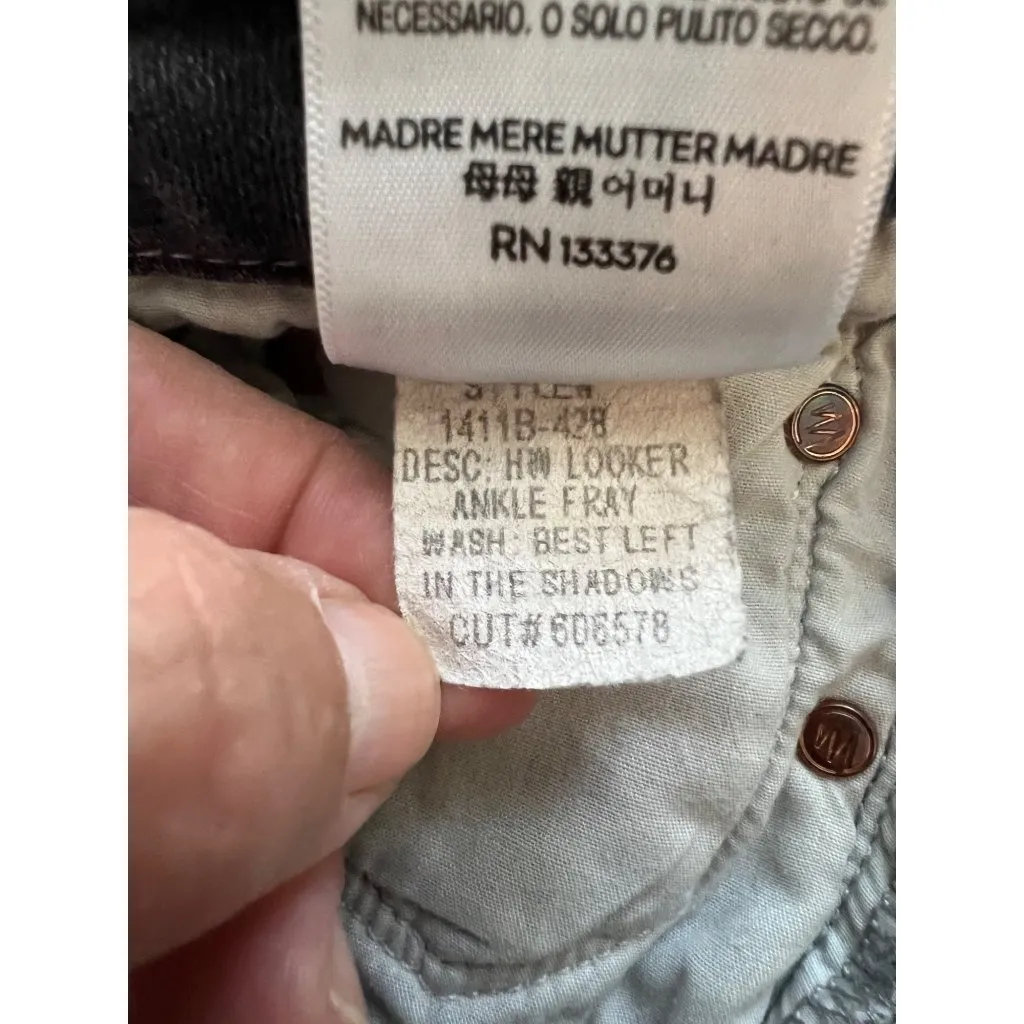 Mother Womens Grey Distressed Skinny Jeans With Raw Hem Denim Pants Size 28 Gray - Image 10