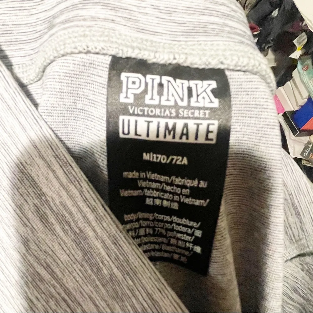 Victoria's Secret Pink Size Medium Grey Ultimate High Waist Mesh Ankle Legging - Image 3