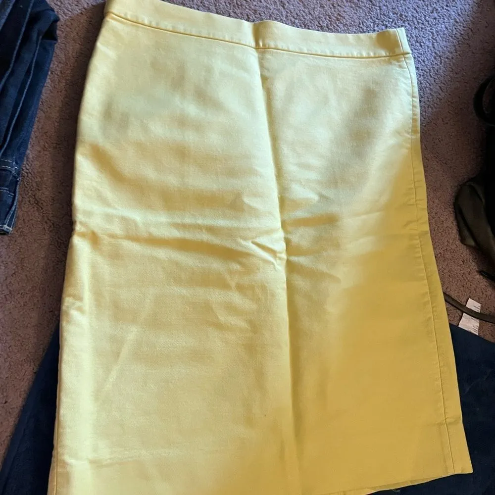 J crew yellow midi pencil skirt 8 - Image 2