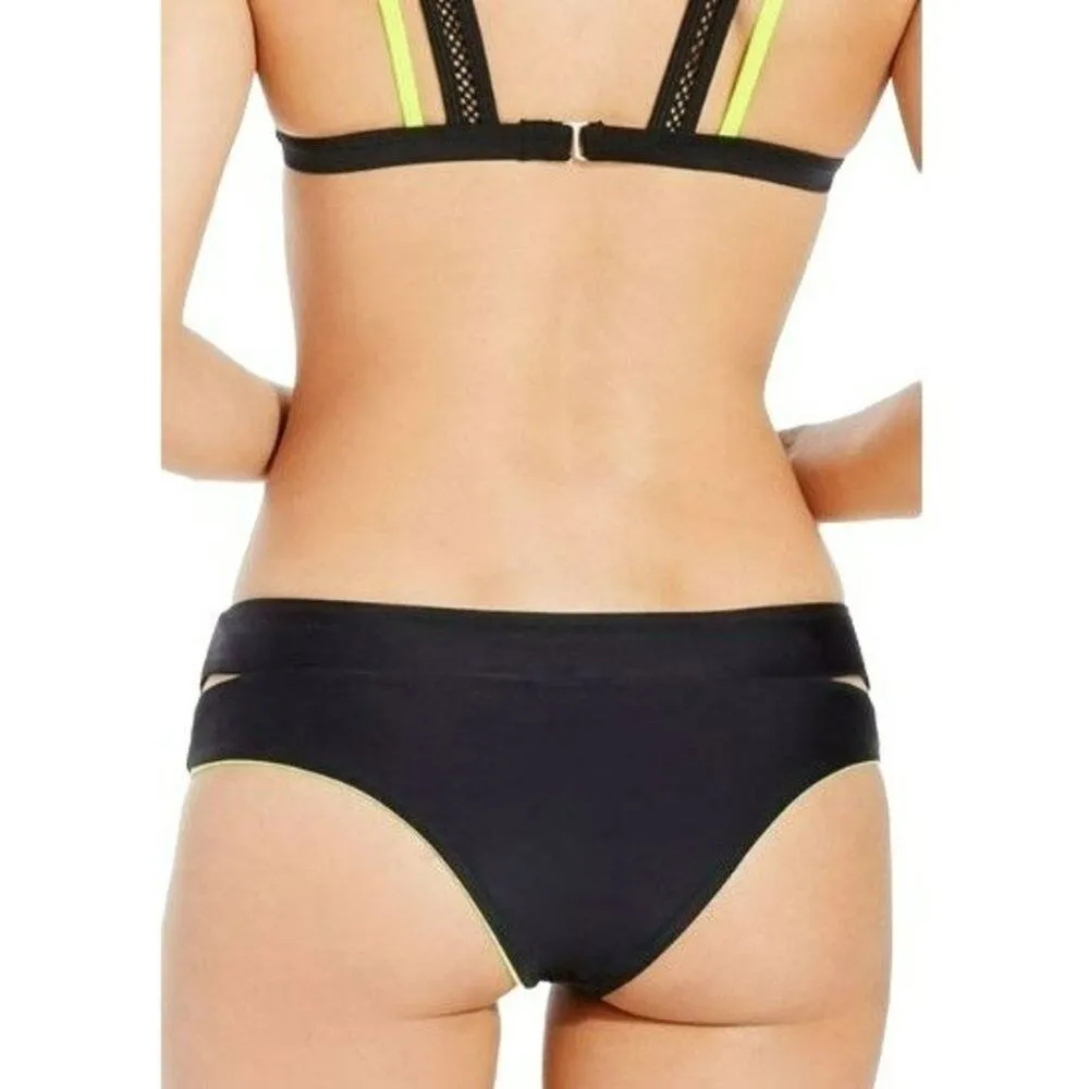 Fabletics  Neon Yellow Mesh Top Reversible Bottom Bikini Set Womens - Image 9