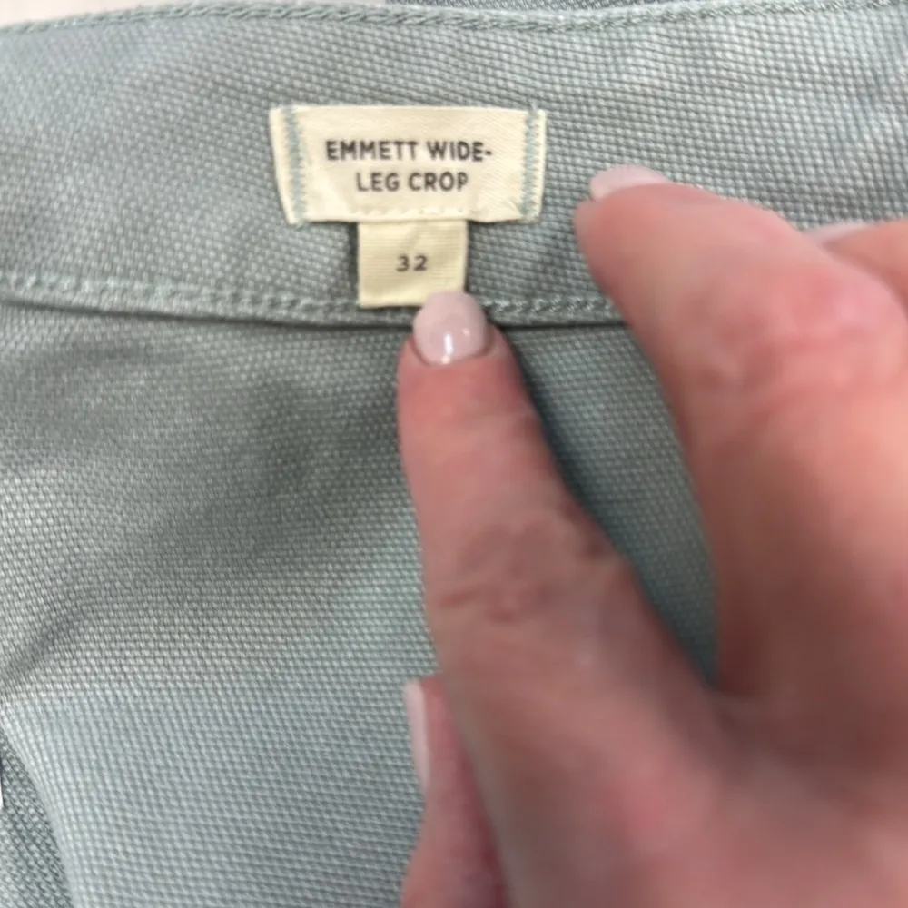 Madewell Slim Emmett Wide-Leg Crop Pants size 32 EUC Greenish Gray - Image 10