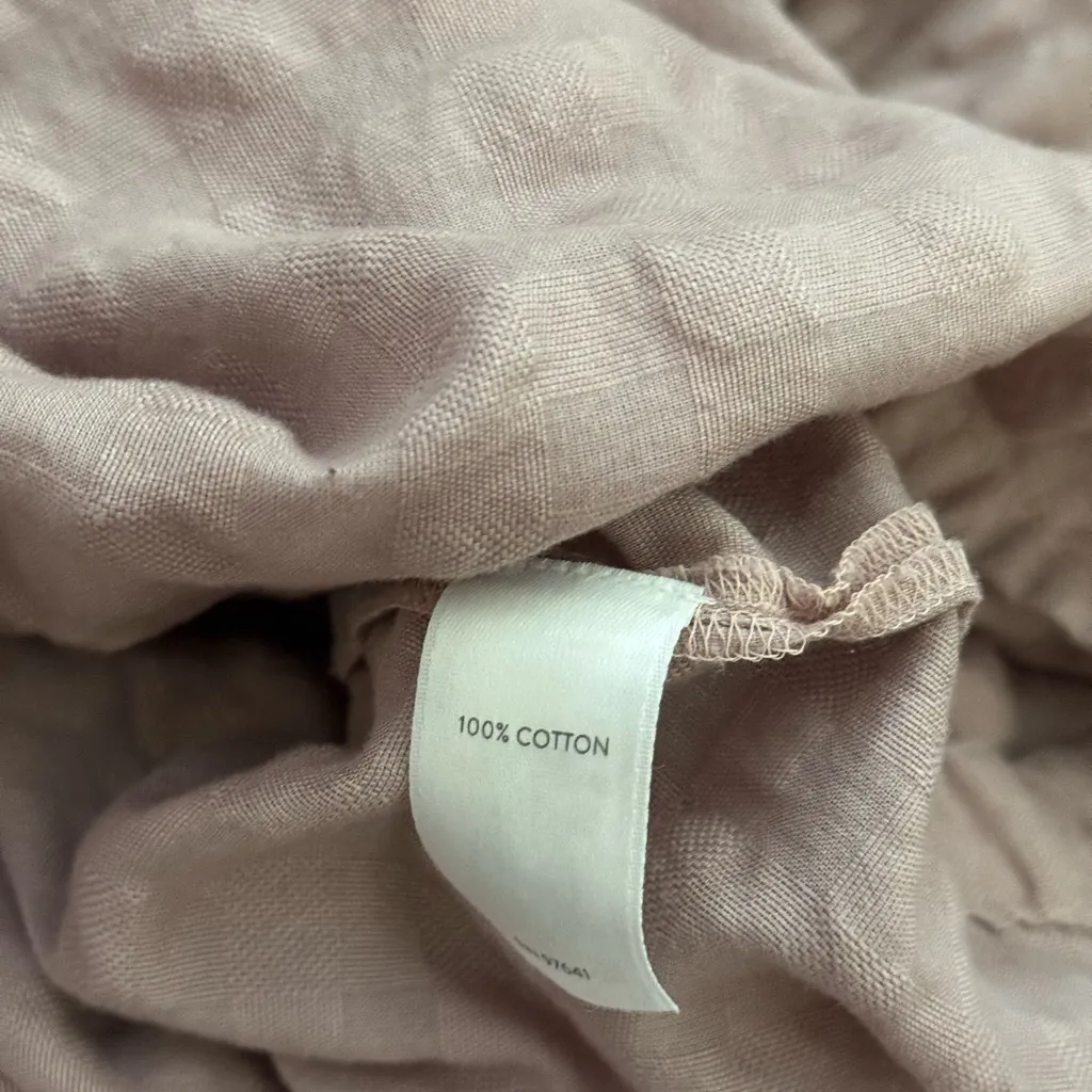 J. Jill Textured Cotton Popover High Low Button Accent Top | Mauve Pink Purple M Size M - Image 5