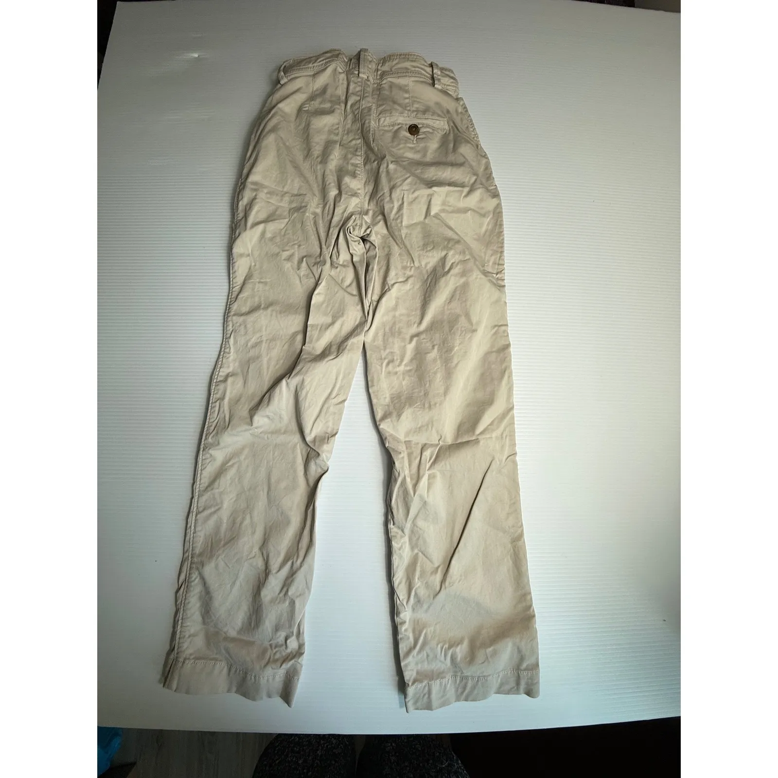 Everlane‎ Women's Size 00 Khaki Pleated Wide Leg Pants Trousers - Image 5