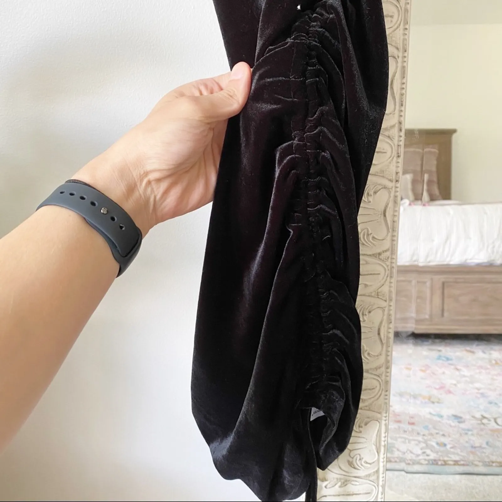 Zara Velvet Draped Mini Dress - Image 6