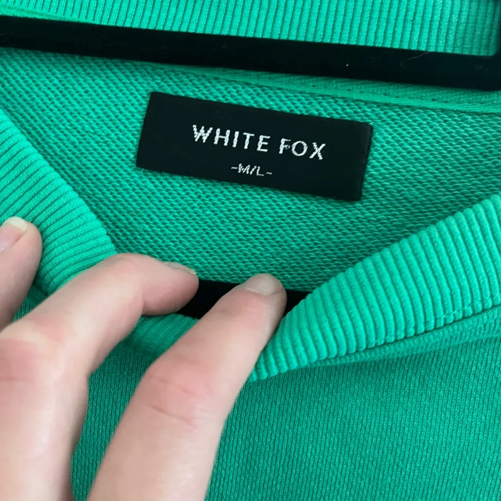White Fox Boutique Teal Pullover Crewneck - Image 3