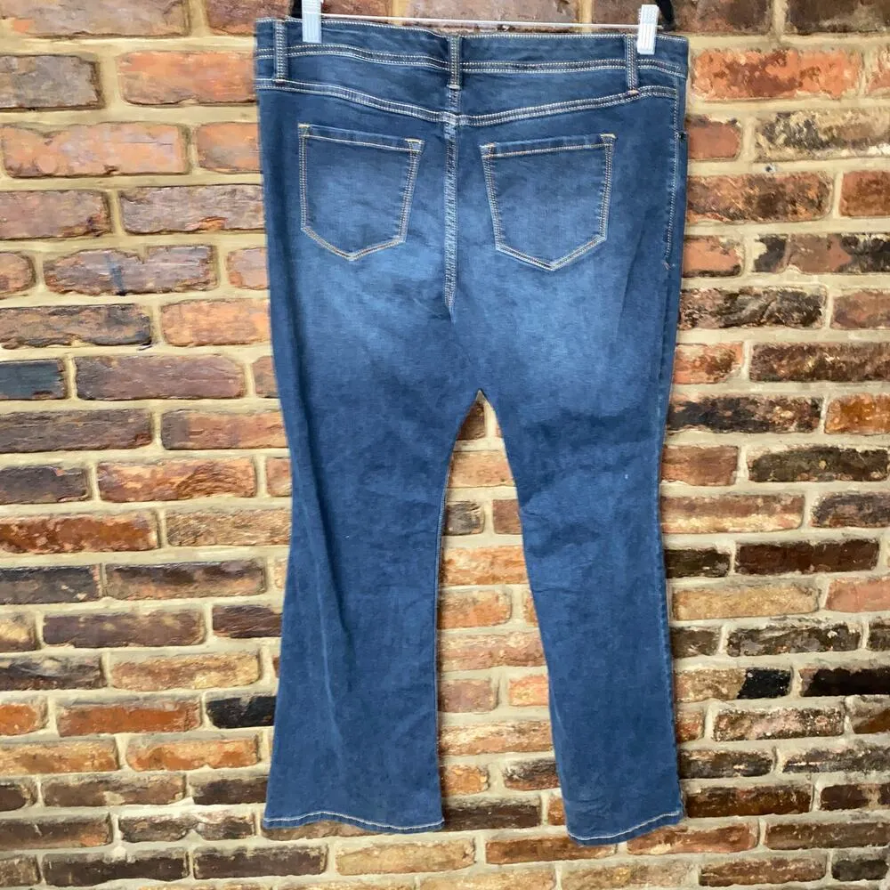 Torrid Rainstorm Dark Wash Blue Denim Luxe Slim Boot Cut Jeans Women's Size 18 - Image 6