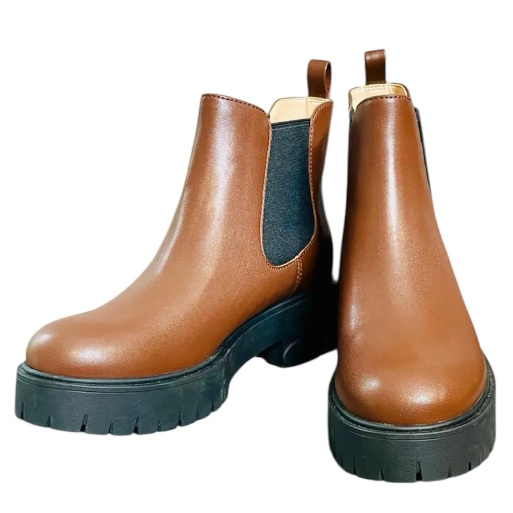 Coach 2” Branded Platform Leather Chelsea Boots w/ Stretch Panels & Pull-On Tab - Image 3