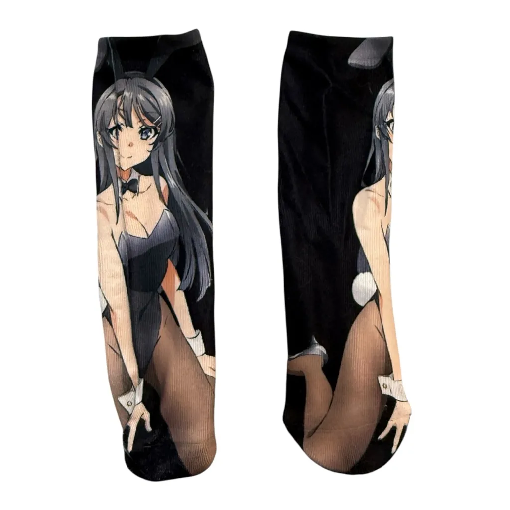 Anime Mai Sakurajima Character Black Socks - Image 2