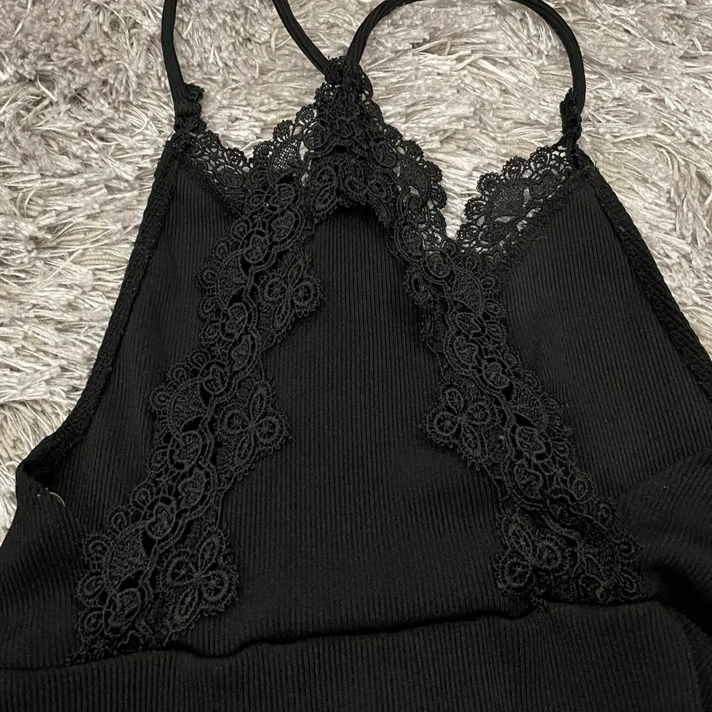 TOPSHOP Black Lace Trimmed Bodysuit One Piece Size 2 - Image 7