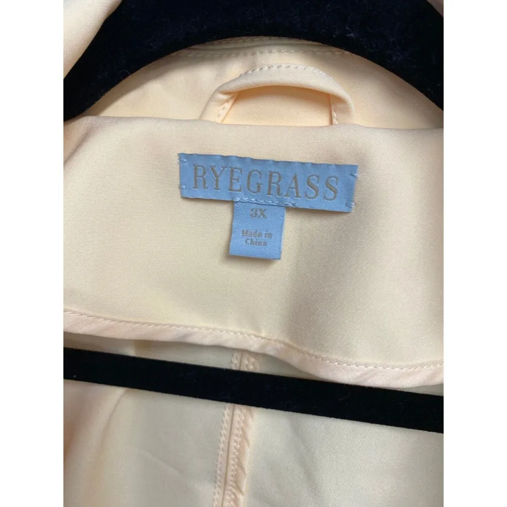 RyeGrass Cropped Jacket Women's 3X Yellow Side Tie Puff Sleeve Open Front B62 - Image 5