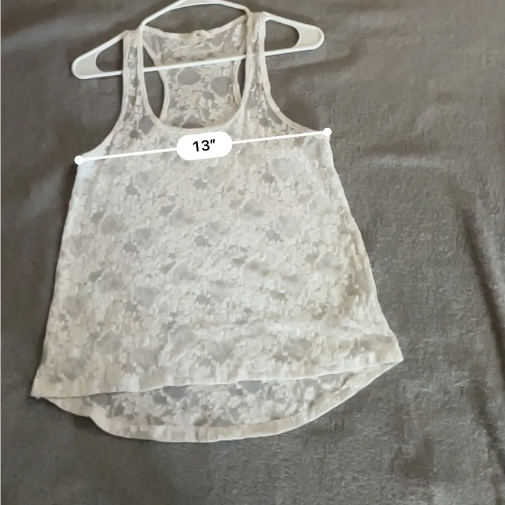 Iris Basic white floral lace tank top size medium sleeveless cami camisole comfy - Image 6