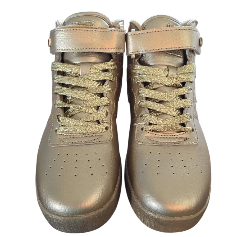 Womens Fila Vulc 13 MP Mid Plus Metallic Gold Sneaker Shoes 5CM00102-700 Size 6 - Image 2