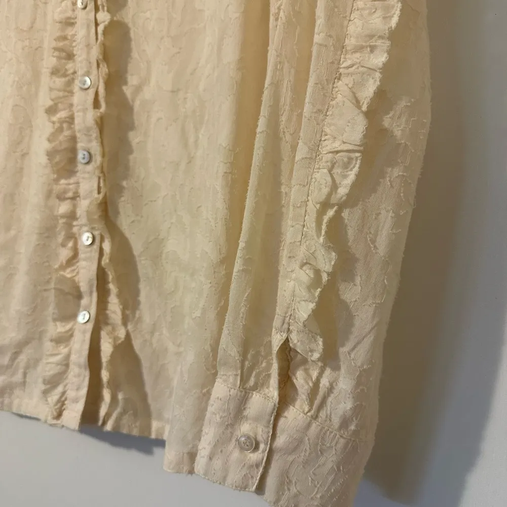 Cleobella Freya Button Down Embroidered Blouse Cream Small Womens - Image 8