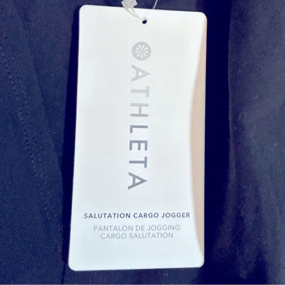 Athleta Black Salutation Cargo Joggers Size Large NWT‎ - Image 9