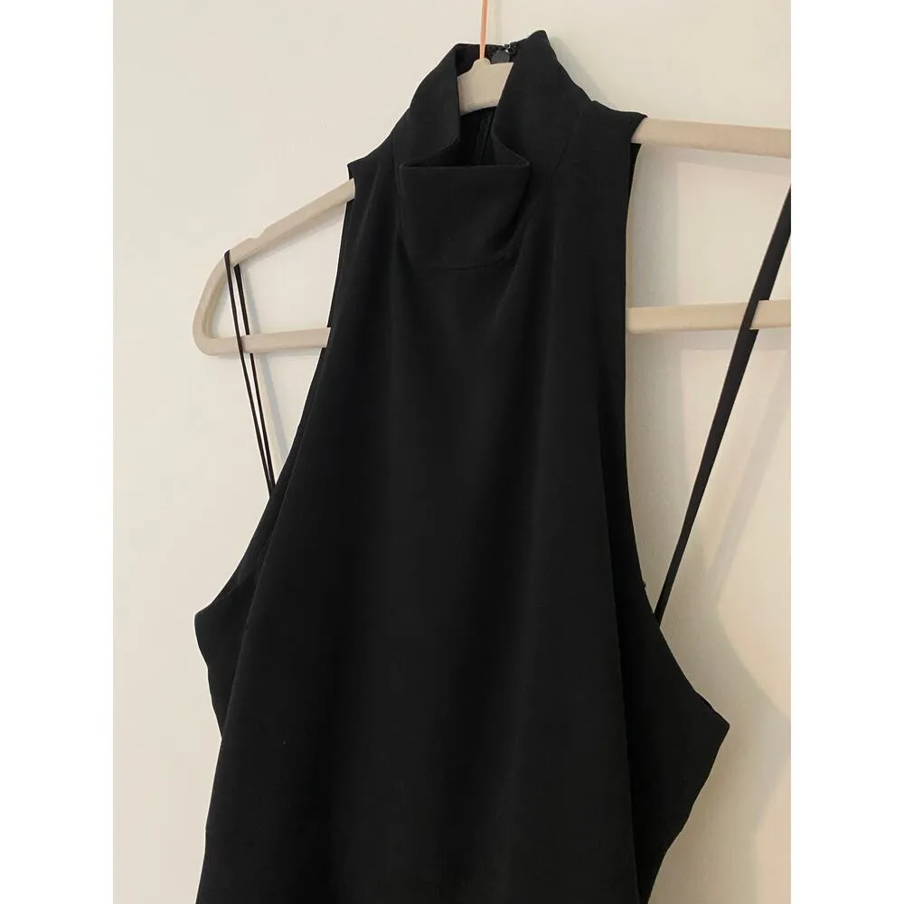Cinq à Sept Belladonna Dress $465 Asymmetric Hem Open Back Cutout Black EUC 4 - Image 4