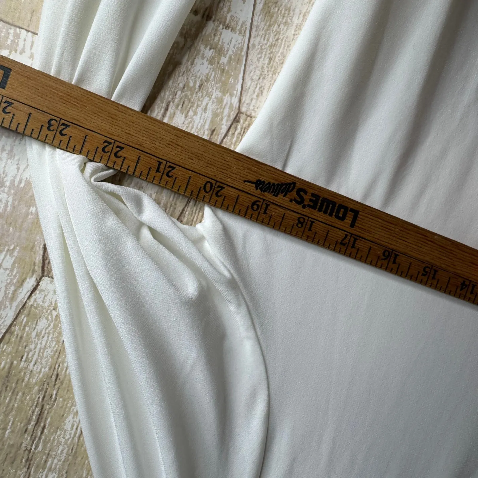 Calvin Klein Womens White Long Sleeve Ruffle Neck Tie Blouse Top Plus Size L - Image 10