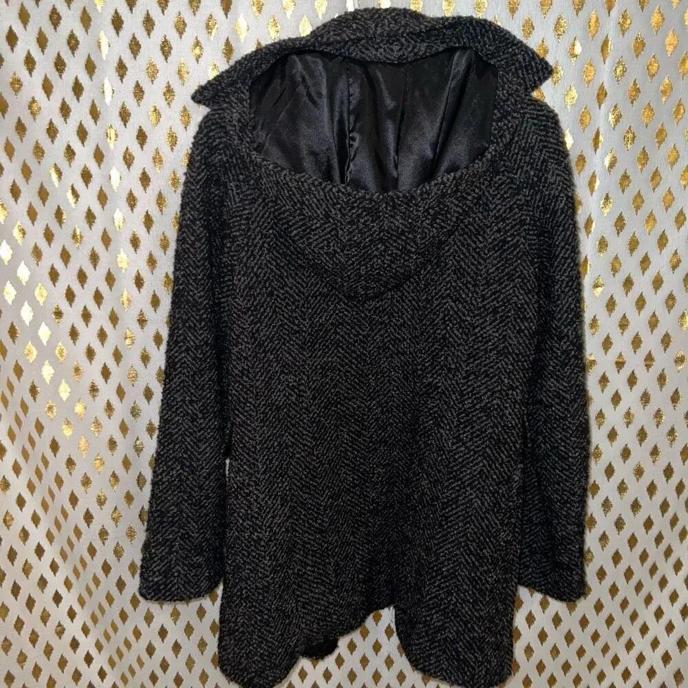 Calvin Klein wool coat hooded lined trench coat gray long size 8 - Image 3