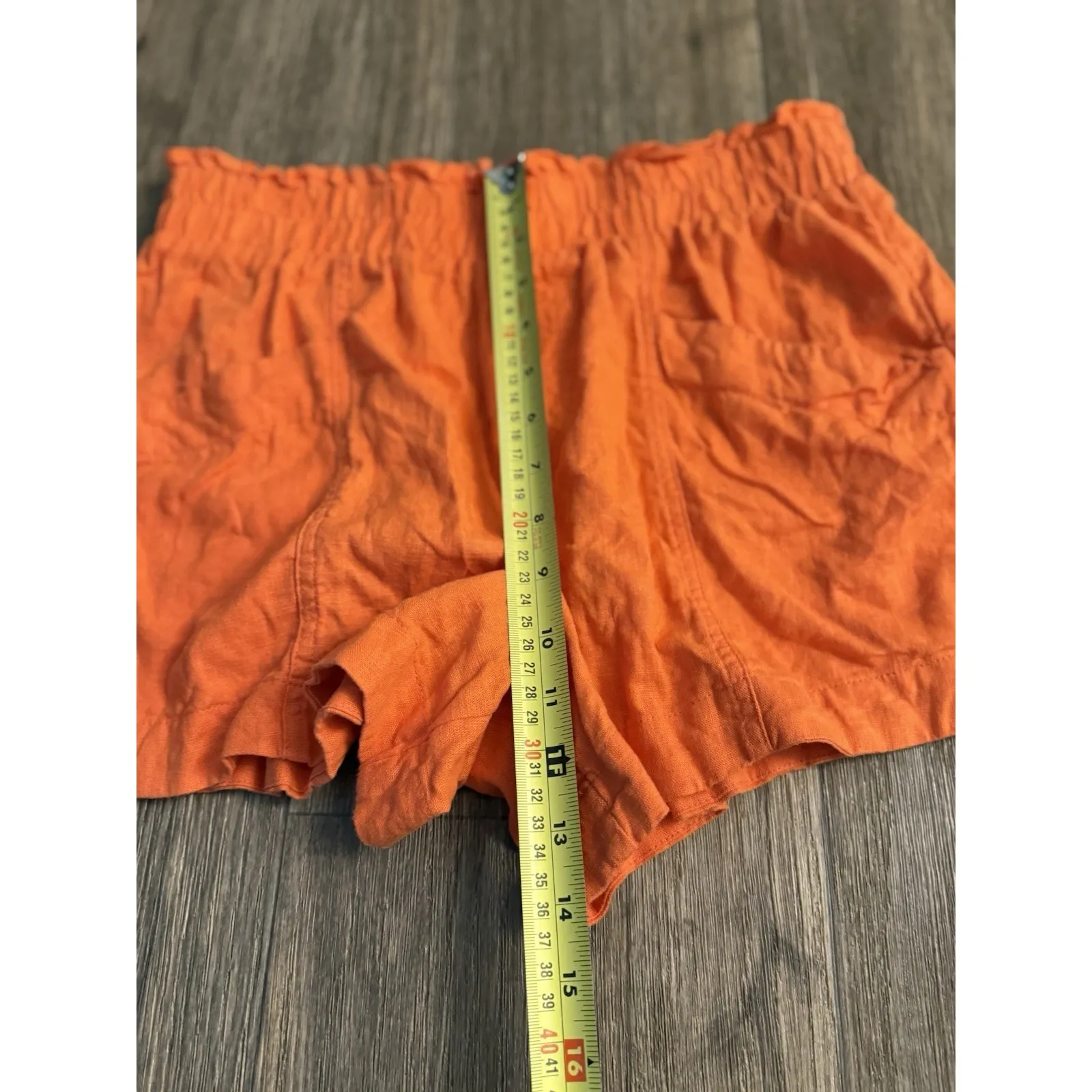 women's A New Day Orange linen blend shorts size‎ small 3" inseam elastic waist - Image 3