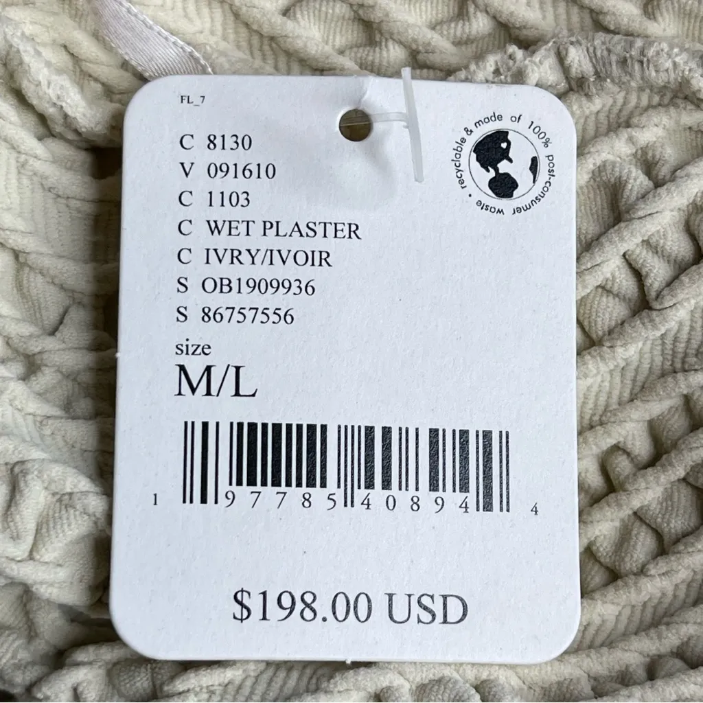 Free People Gabby Seamless Sweater Midi Dress NWT Ivory size M/L - Image 7