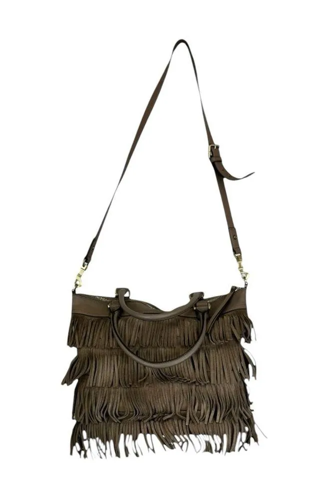Tory Burch Brown Suede Fringe Designer Handbag - Image 2