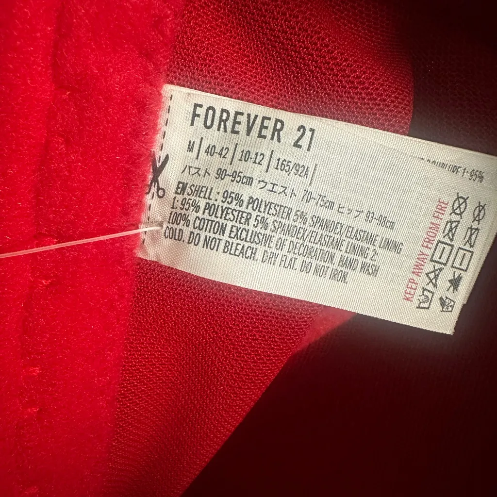 Forever 21 Red Satin Corset Thong Bodysuit Size Medium NWT - Image 4