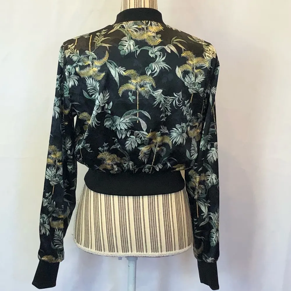 Victoria Secret tropical leaf print bomber jacket - Image 3